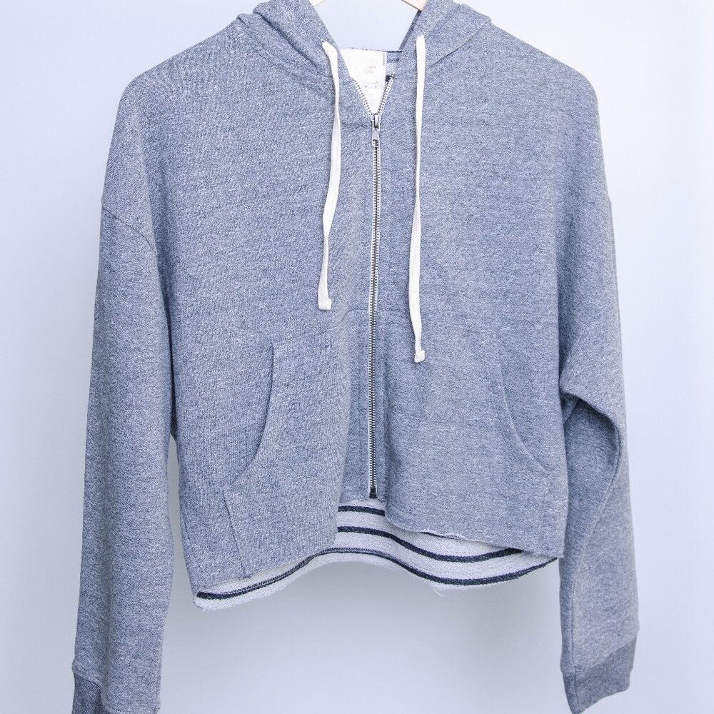 Womens Cropped Heather Grey Hoodie - New!